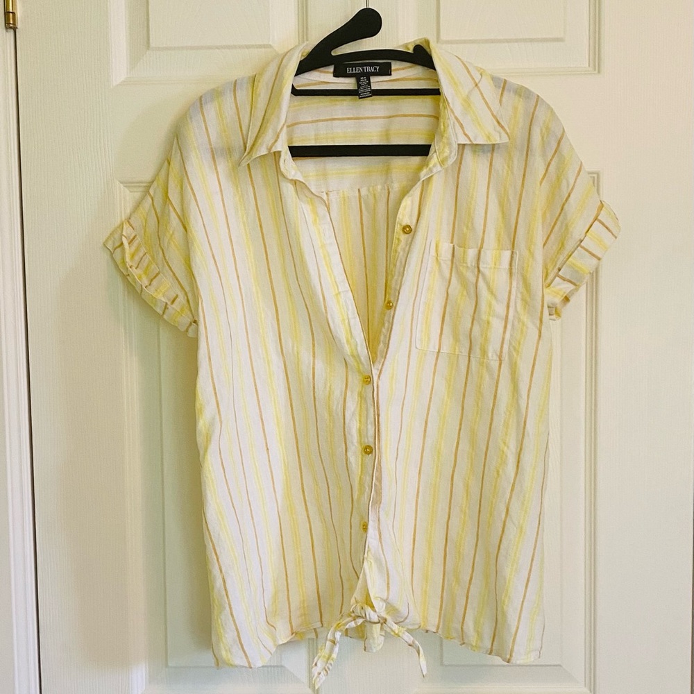 Linen, short sleeve top